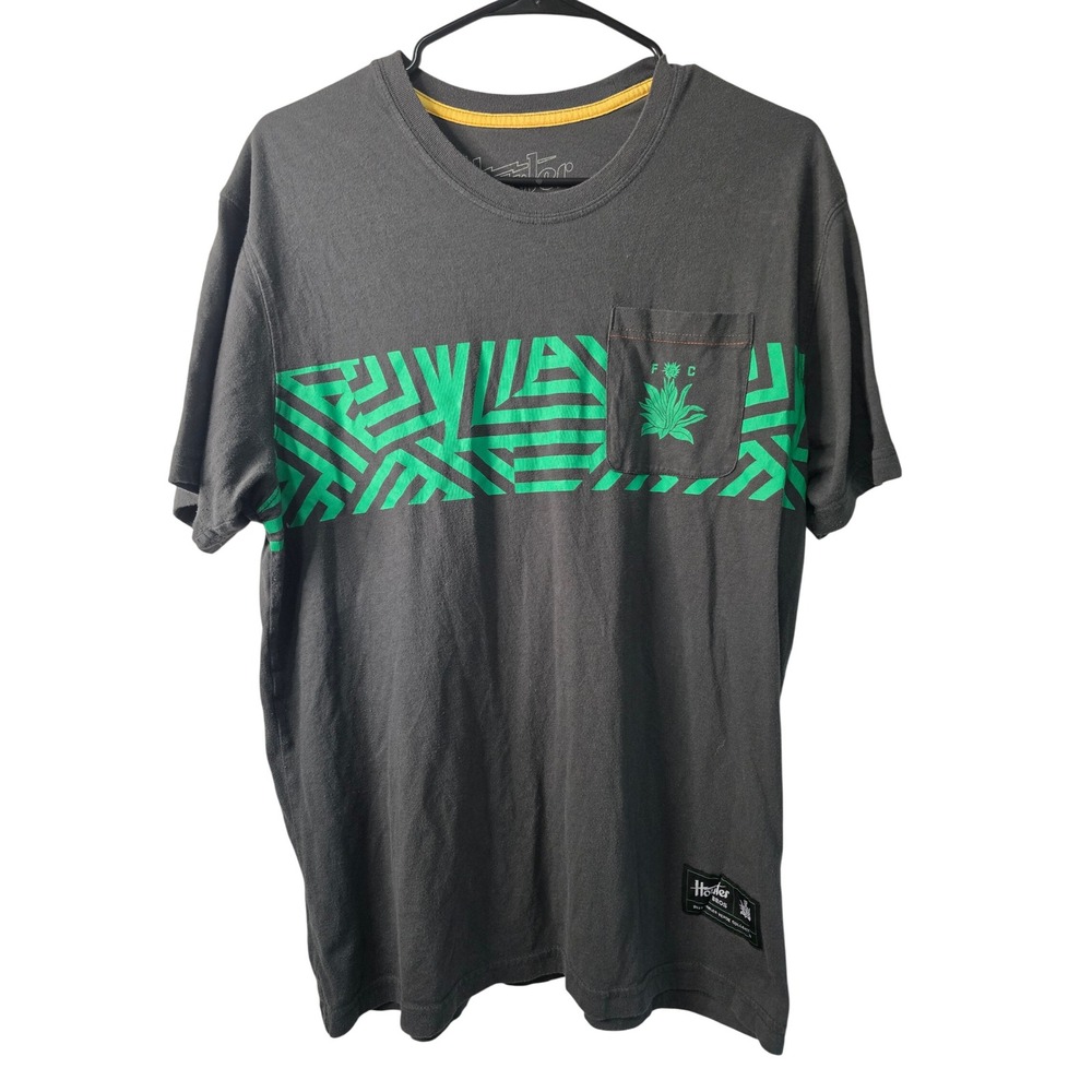 Howler Bros Mens Large Charcoal Gray Green Graphic Agave Pocket T-Shirt Tee